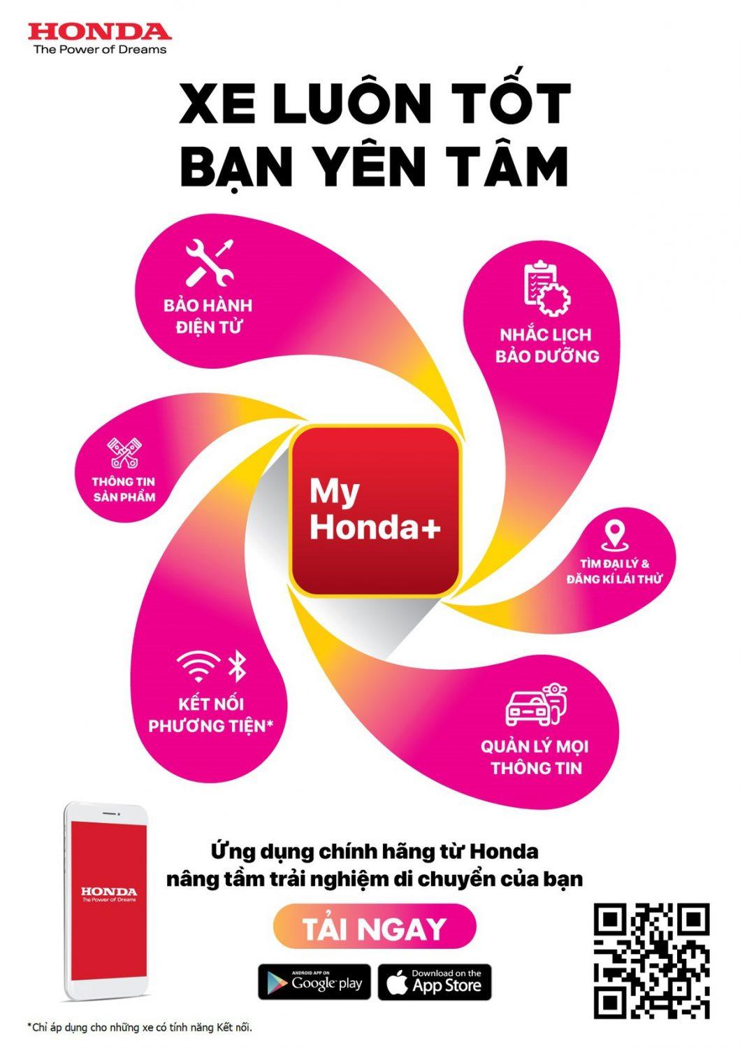 Ứng dụng My Honda+ hỗ trợ quản lý ôtô, xe máy tốt hơn